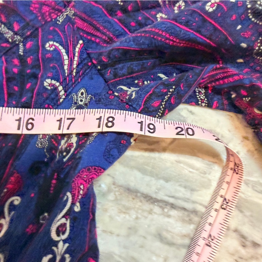 Coldwater Creek Paisley Zip Jacket Size M Navy Pink Lightweight Statement Print - Picture 7 of 9